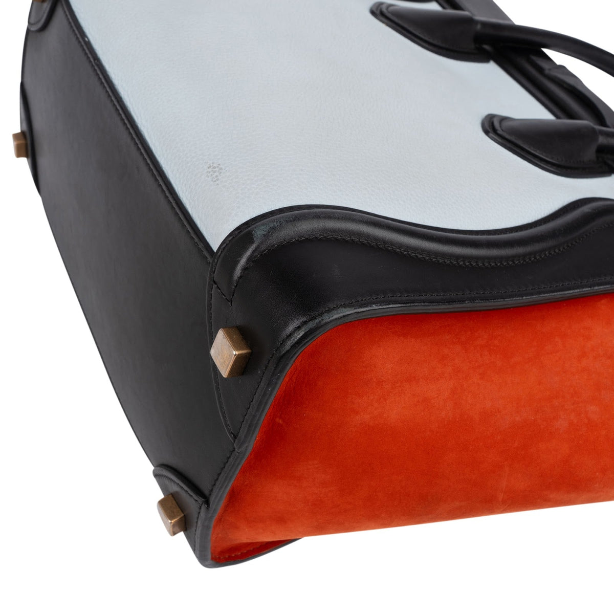 Celine Luggage Small aus dreifarbigem Wildleder und Leder – Ansicht 8