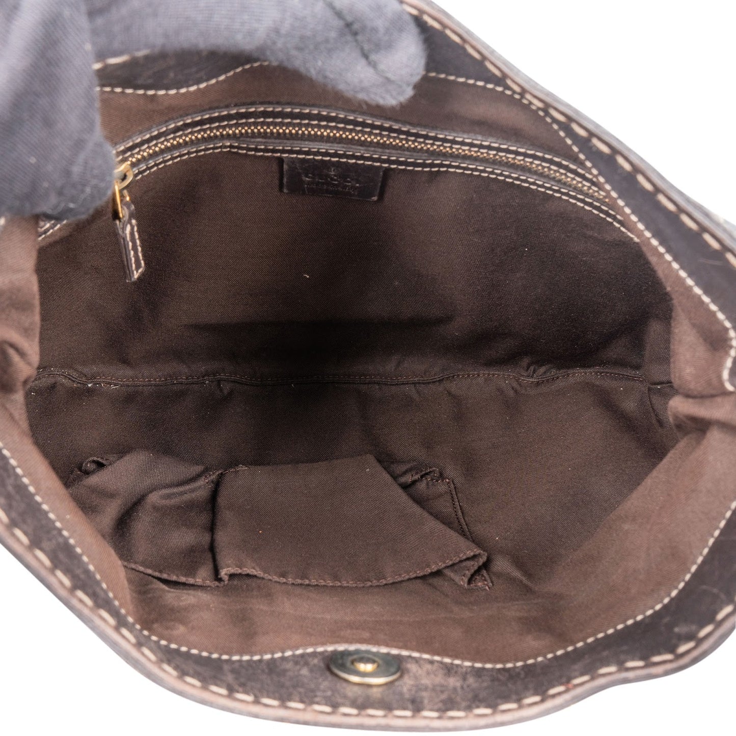 Gucci Monogram GG Large Buckle Hobo Shoulder Bag