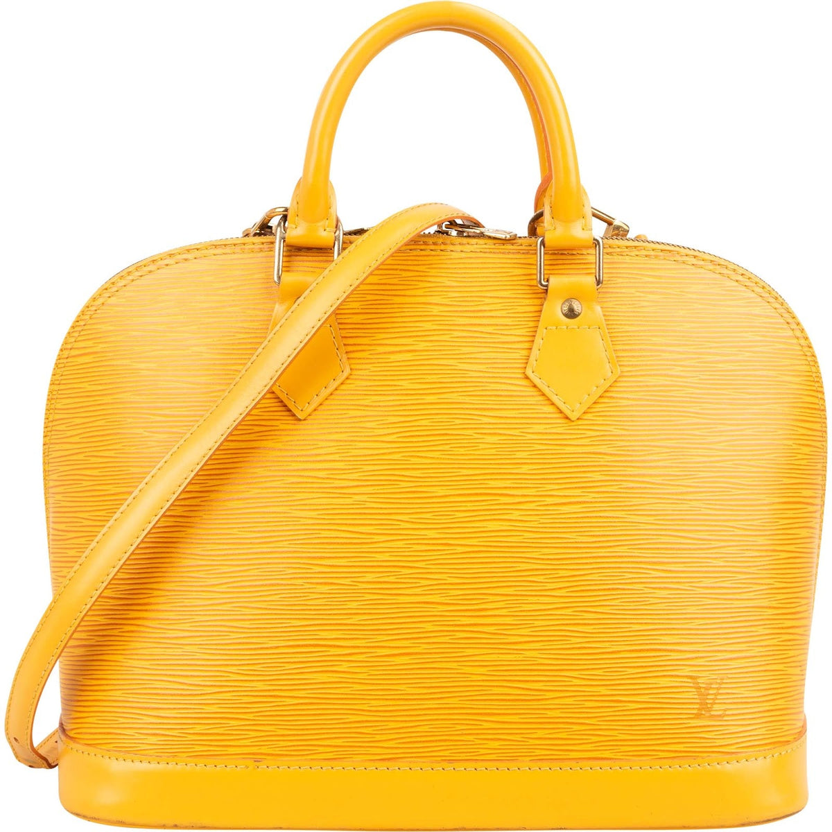 Louis Vuitton Gelb Epi Alma PM aus Epi-Leder – Vorderansicht