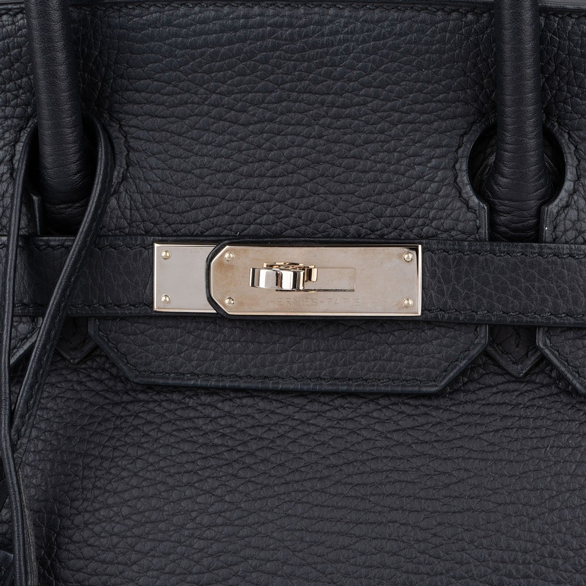Hermès Blue Indigo Clemence Leather Palladium Birkin 30 Handbag