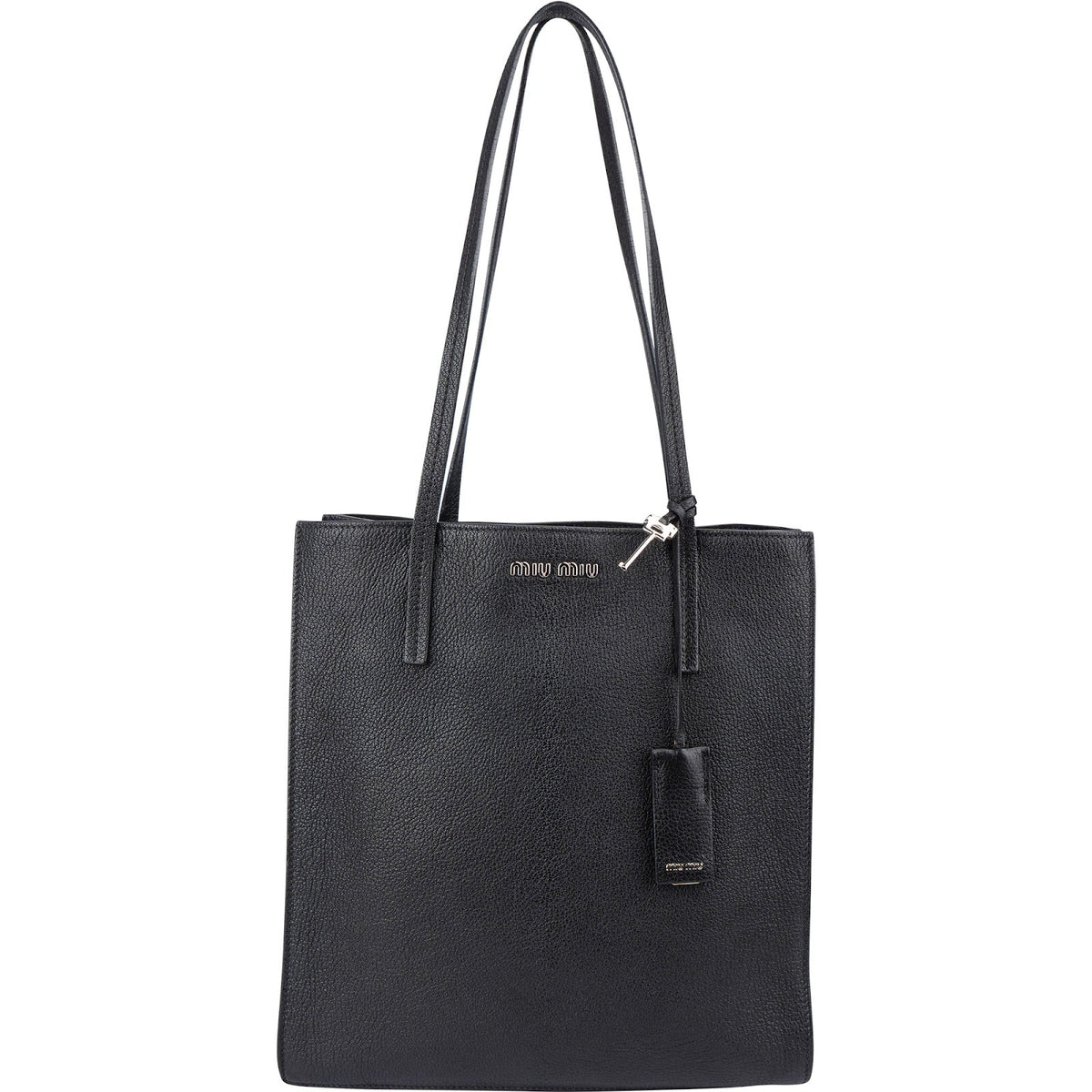 Miu Miu Grained Leather Shopping Tote Shoulder Bag