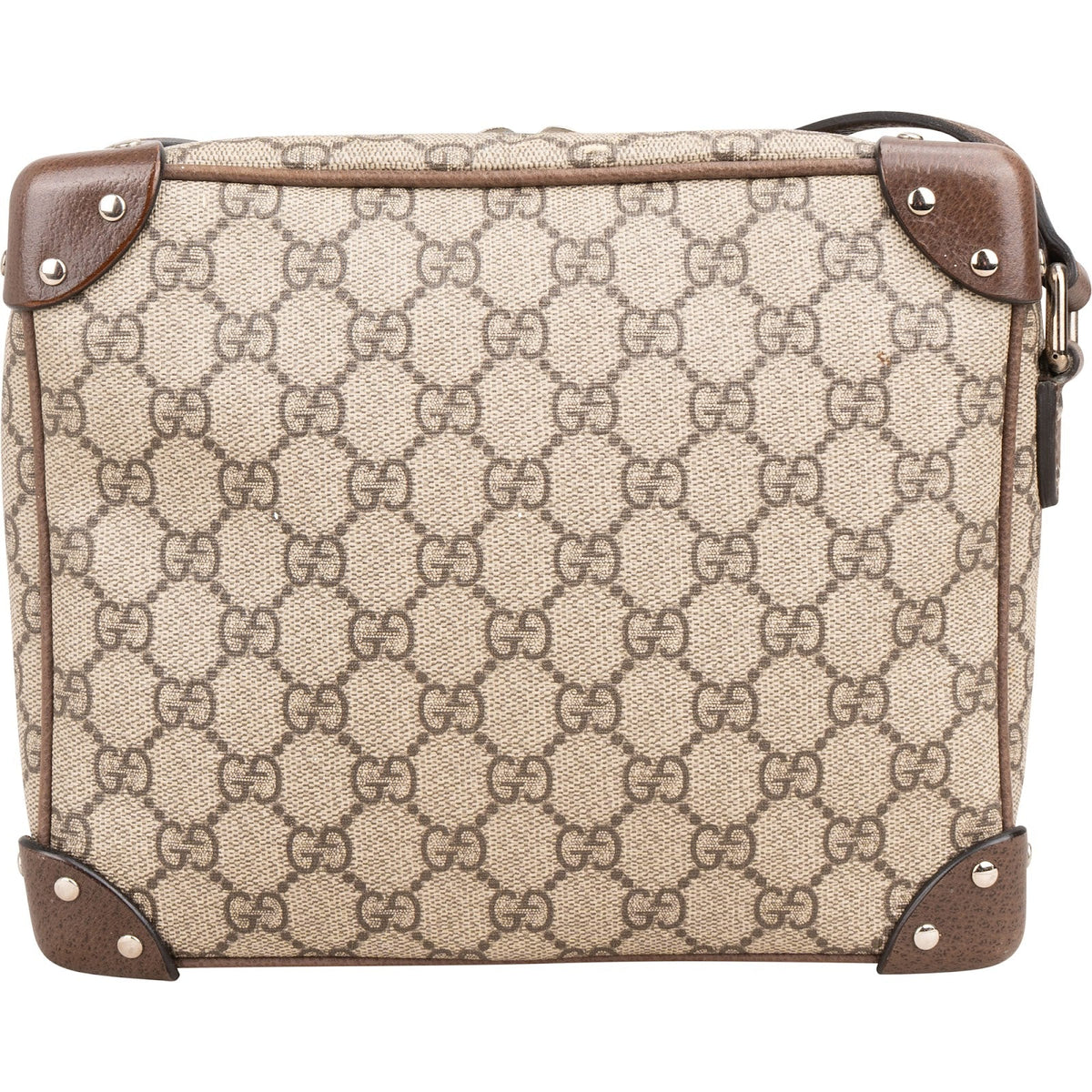 Gucci Monogram GG Supreme Canvas Studded Trunk Crossbody Bag