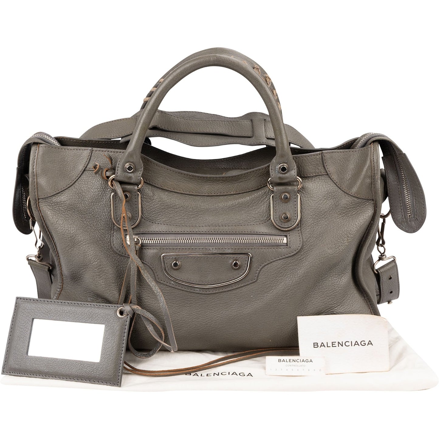 Balenciaga Grey Leather City Handbag