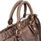 Miu Miu Vitello Lux Leather Gathered Tote Shoulder Bag