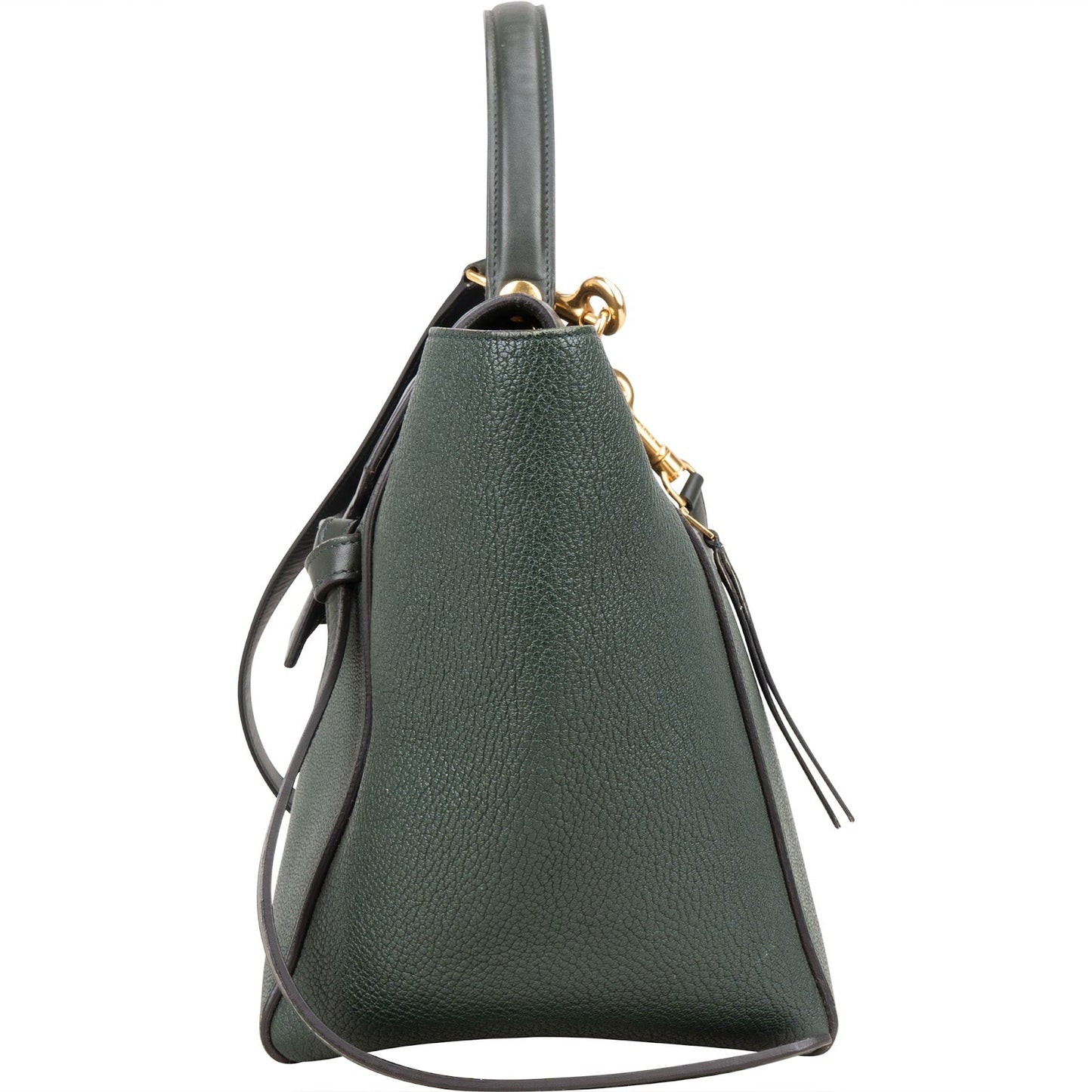 Celine Dark Green Leather Belt Handbag