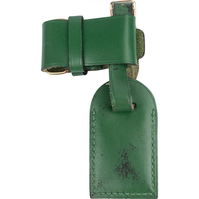 Louis Vuitton Green Leather Luggage Tag Set