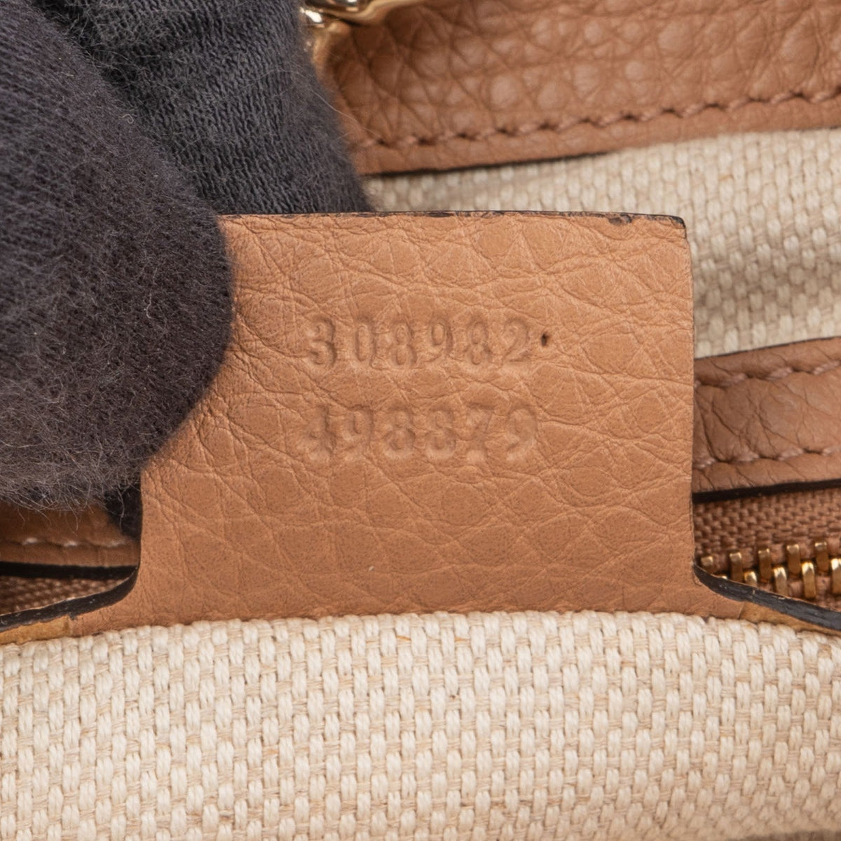 Gucci Perforated Leather Canvas GG Soho Crossbody Bag