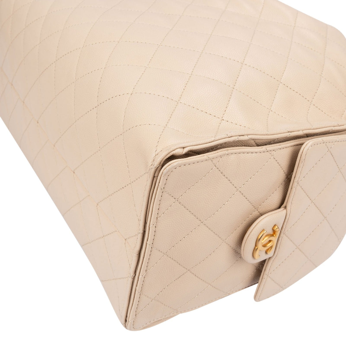Chanel 25 Quilted Caviar Leather CC Maxi Drawstring Shoulder Bag