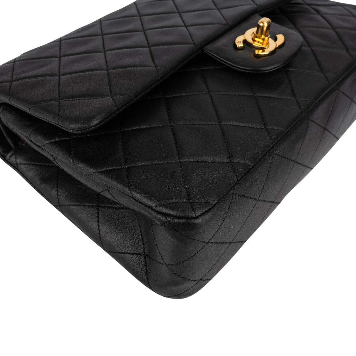 Chanel Quilted Lambskin 24K Gold Medium Double Flap Shoulder Bag