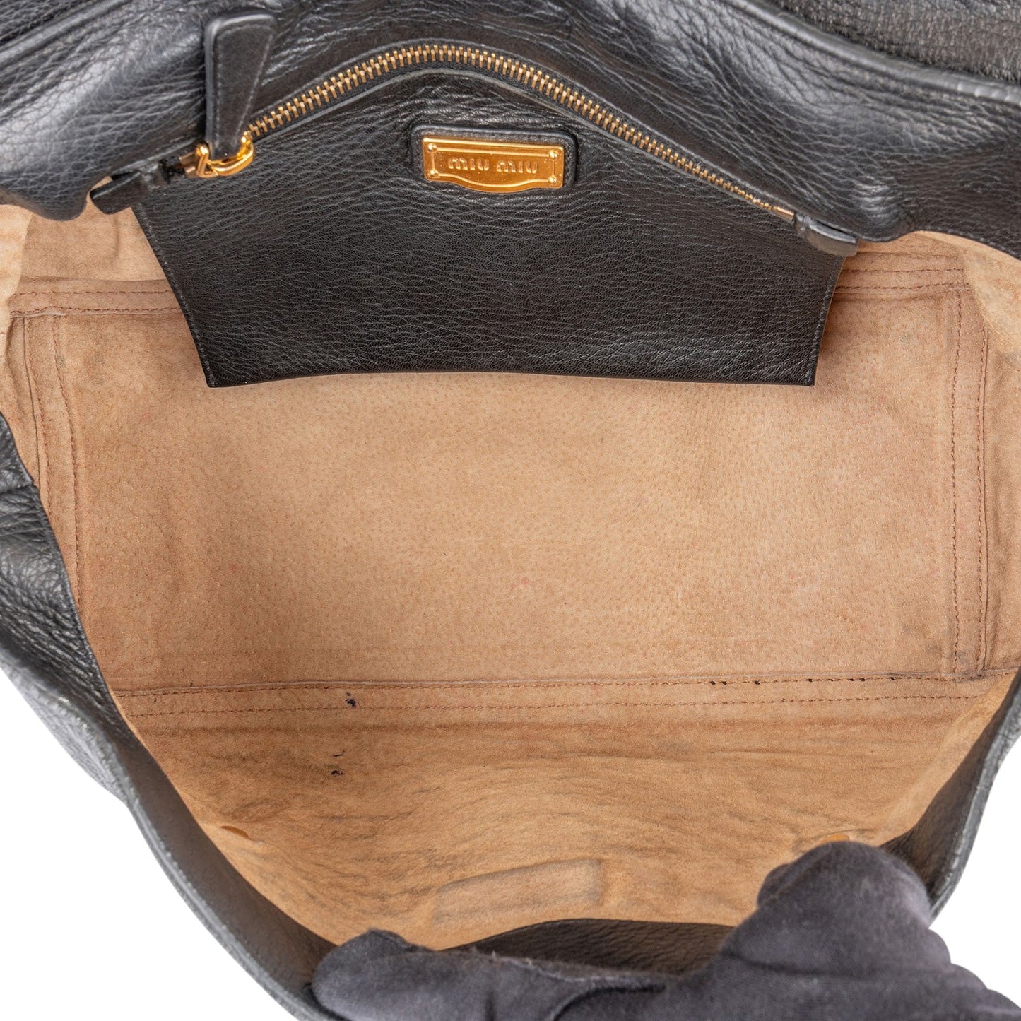 Miu Miu Vitello Lux Leather Coffer Satchel Handbag