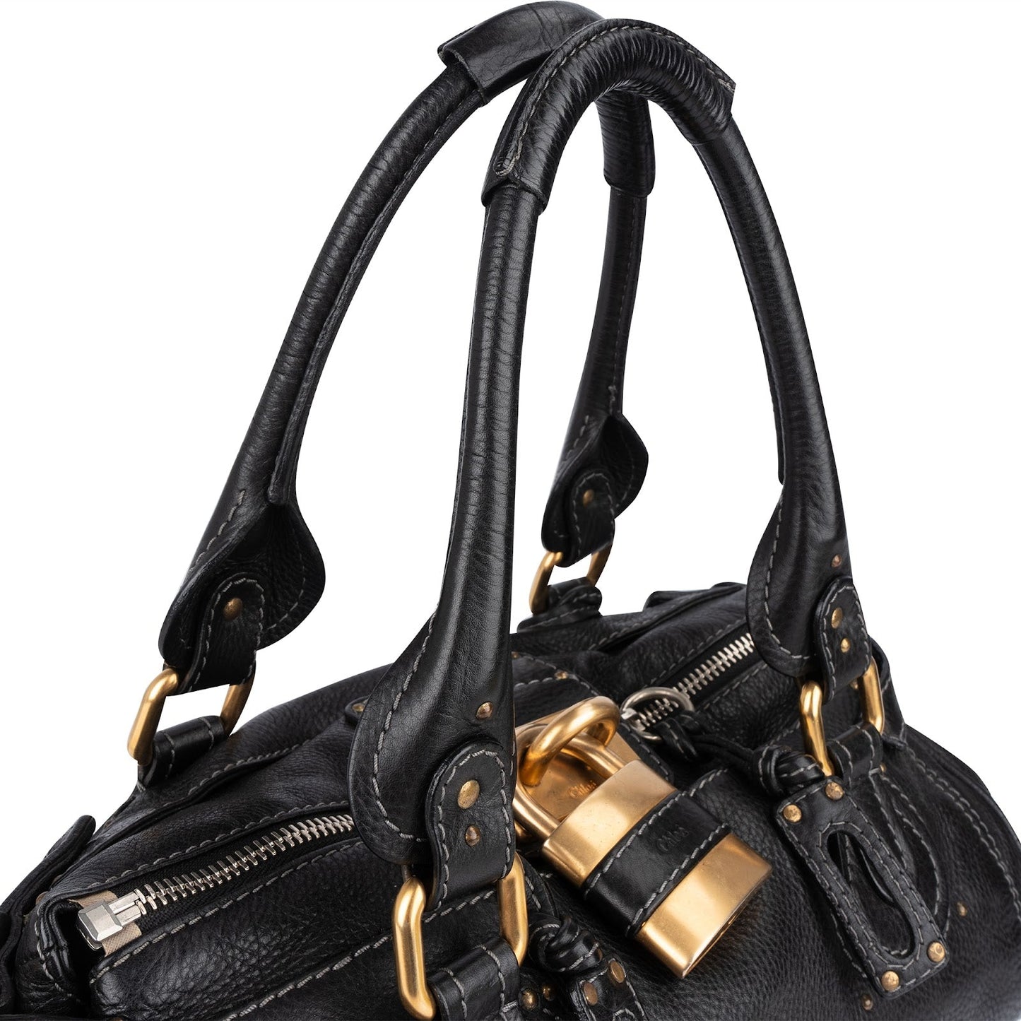 Chloé Pebbled Leather Paddington Satchel Handbag