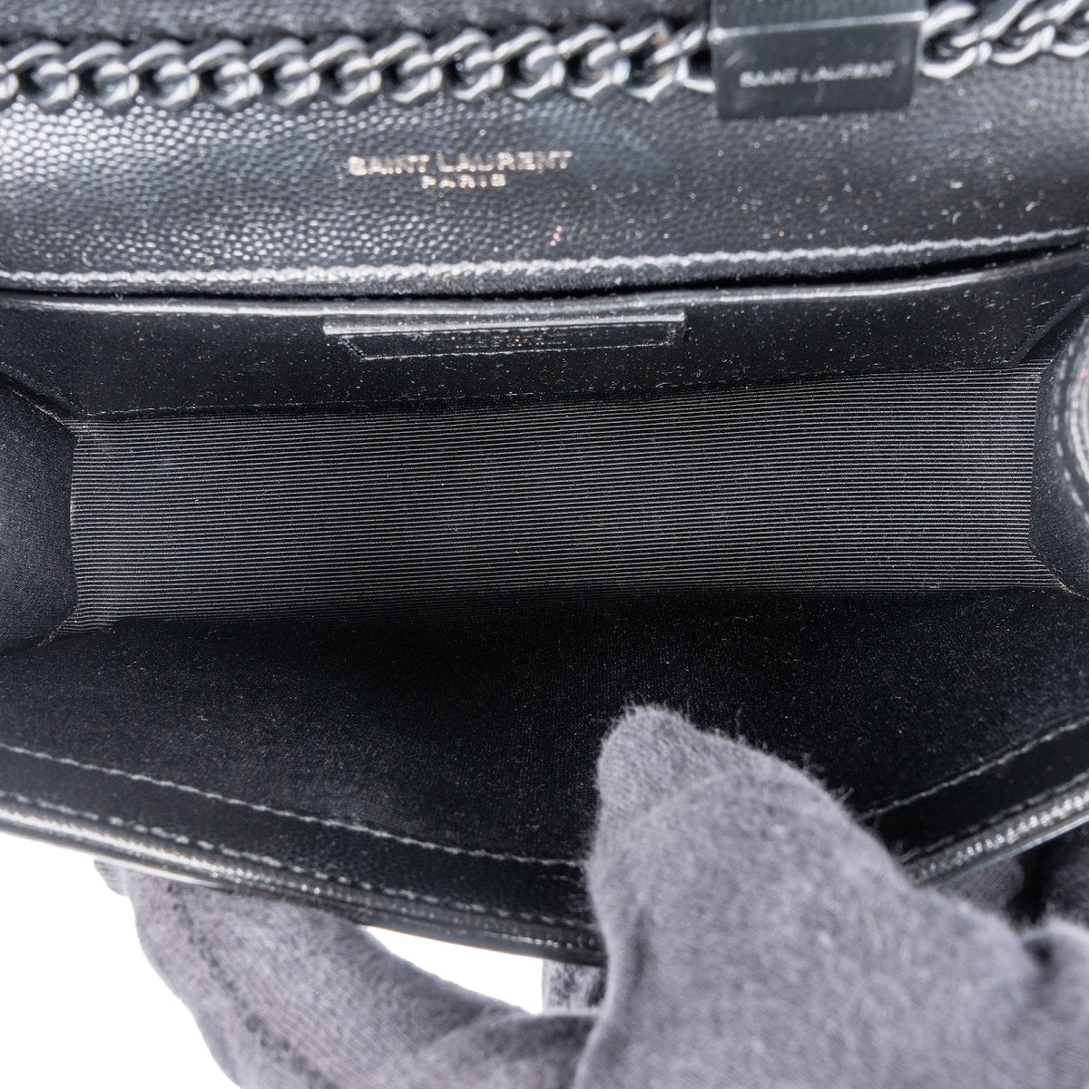 Saint Laurent Grain De Poudre Leather Kate Chain Crossbody Bag