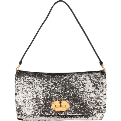 Miu Miu Bicolor Sequin Flap Hobo Shoulder Bag
