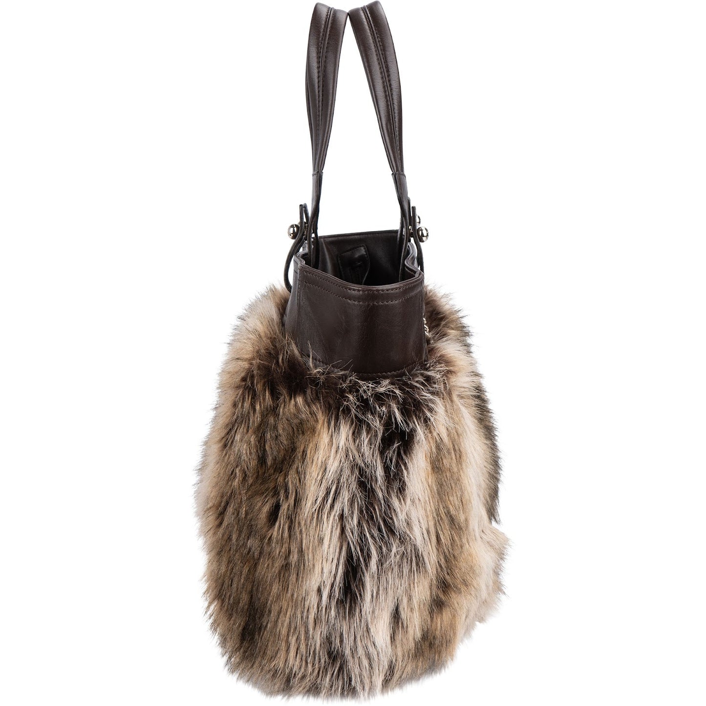 Chanel Faux Fur CC Charm Tote Handbag