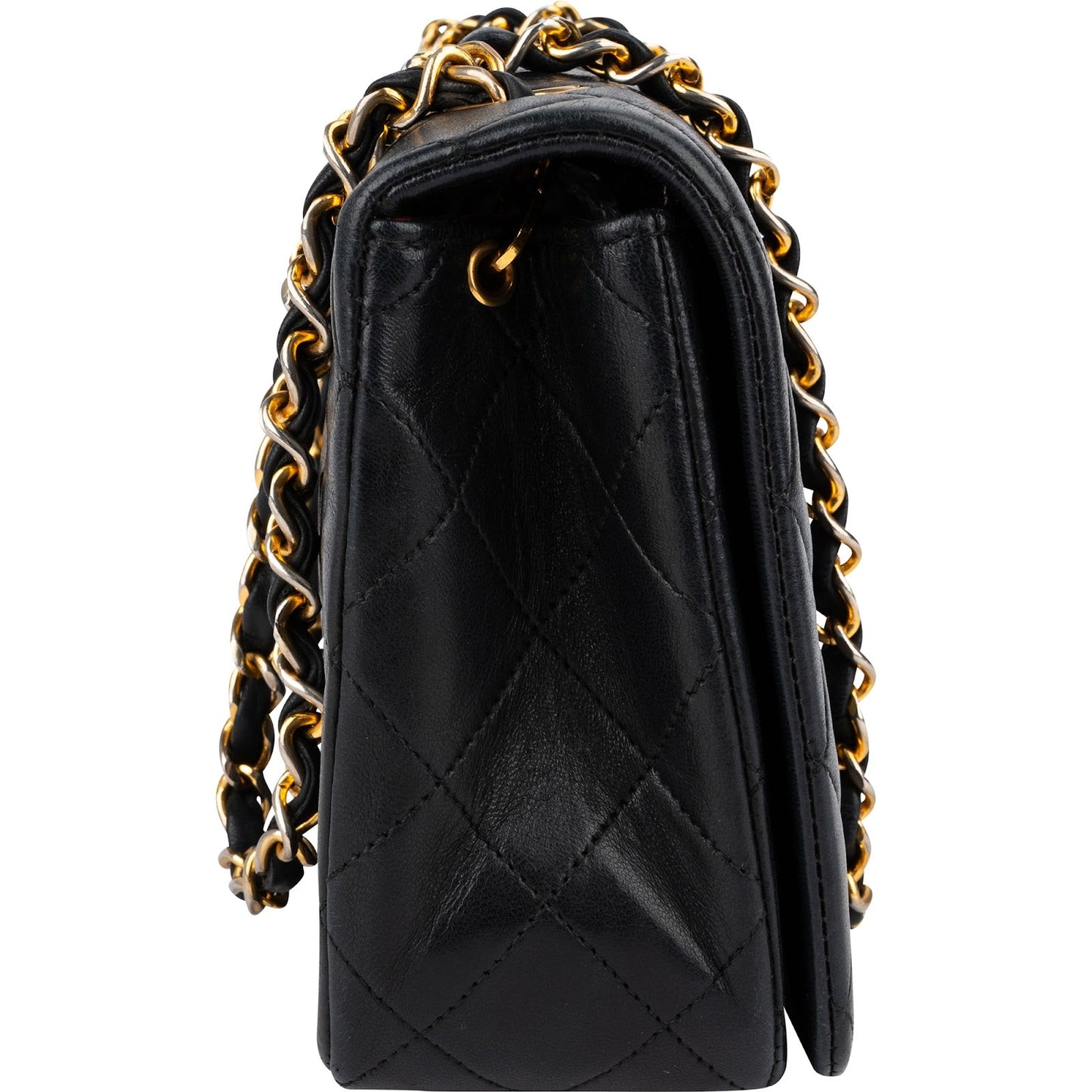Chanel Quilted Lambskin 24K Gold Single Flap Crossbody Bag