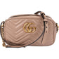 Gucci Chevron Leather GG Marmont Medium Crossbody Bag
