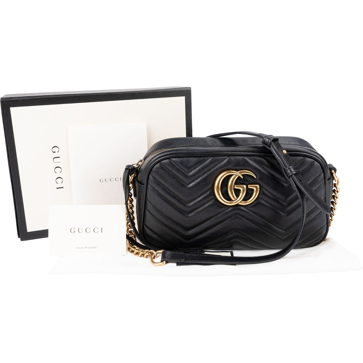 Gucci Matelassé Leather GG Marmont Camera Crossbody Bag