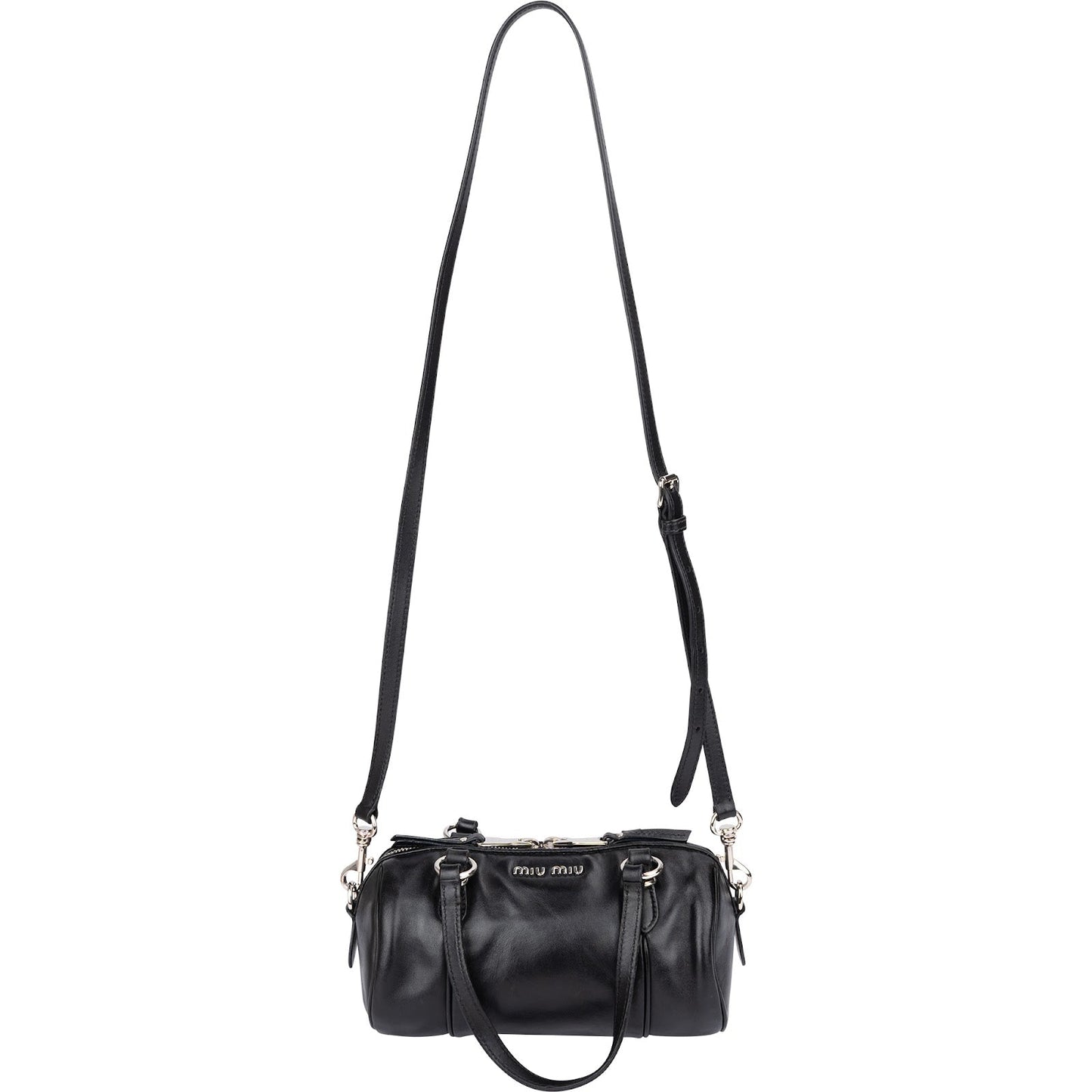 Miu Miu Soft Calf Leather Mini Boston Crossbody Handbag