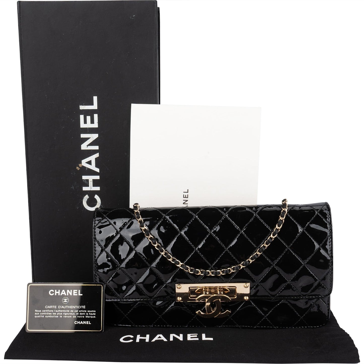 Chanel Quilted Patent Leather CC Crossbody Bag
