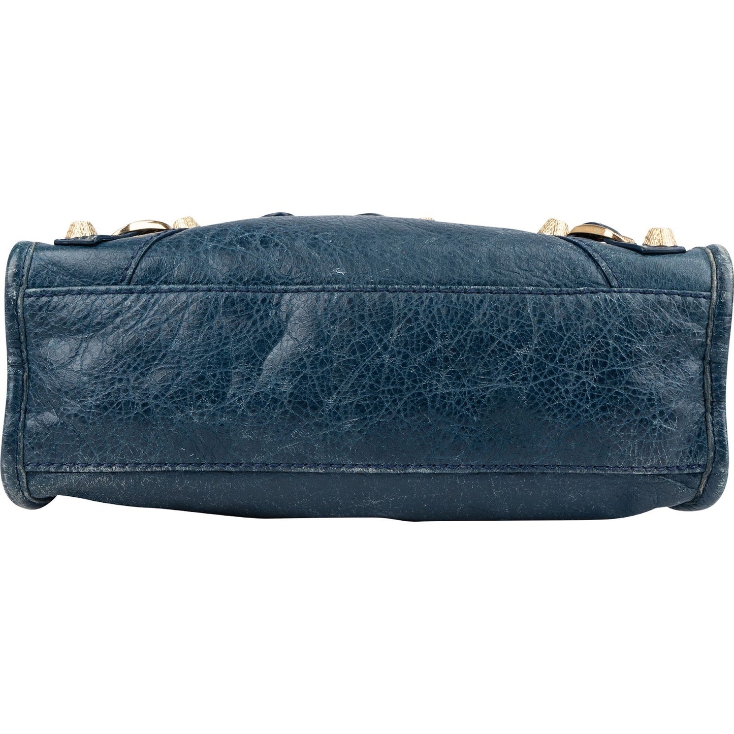 Balenciaga Blue Leather Mini City Handbag