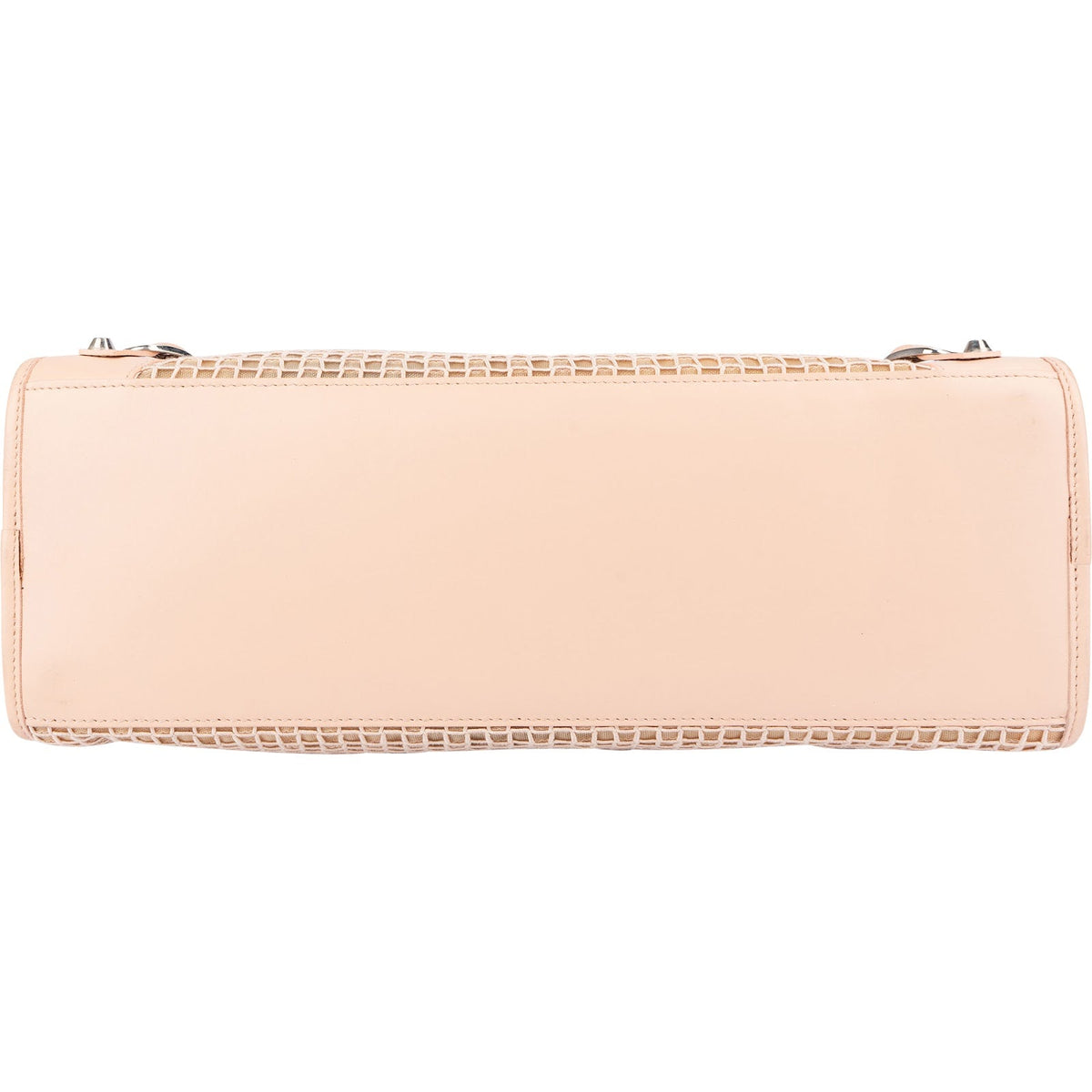 Balenciaga Stitched Checked Monogram Mesh Pink Leather City Handbag