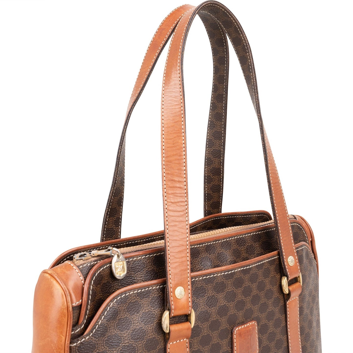 Celine Macadam Canvas Tote Shoulder Bag