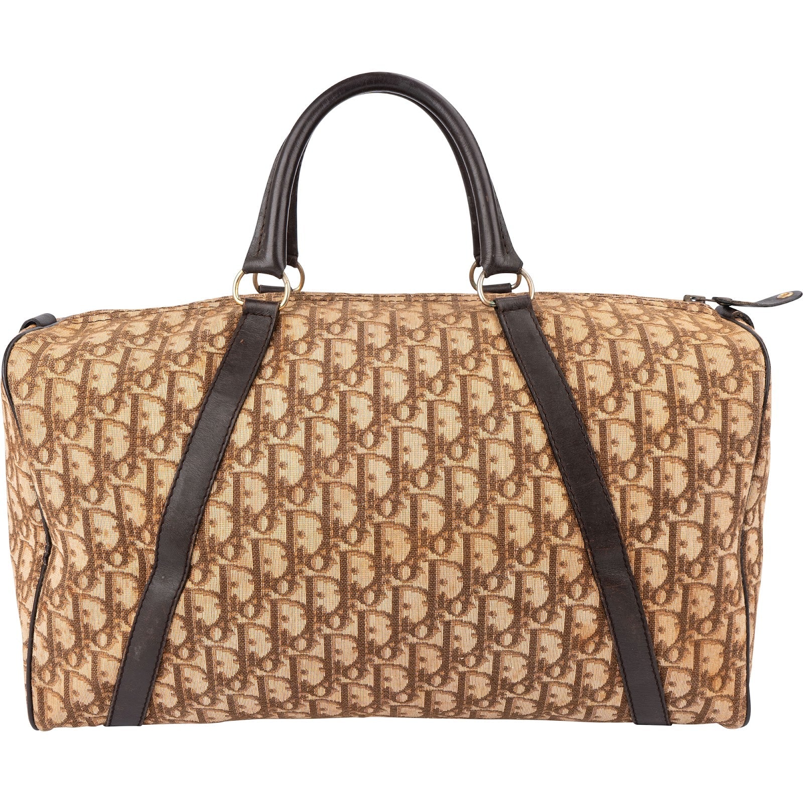 Christian Dior Trotter Monogram Canvas Boston 40 Handbag
