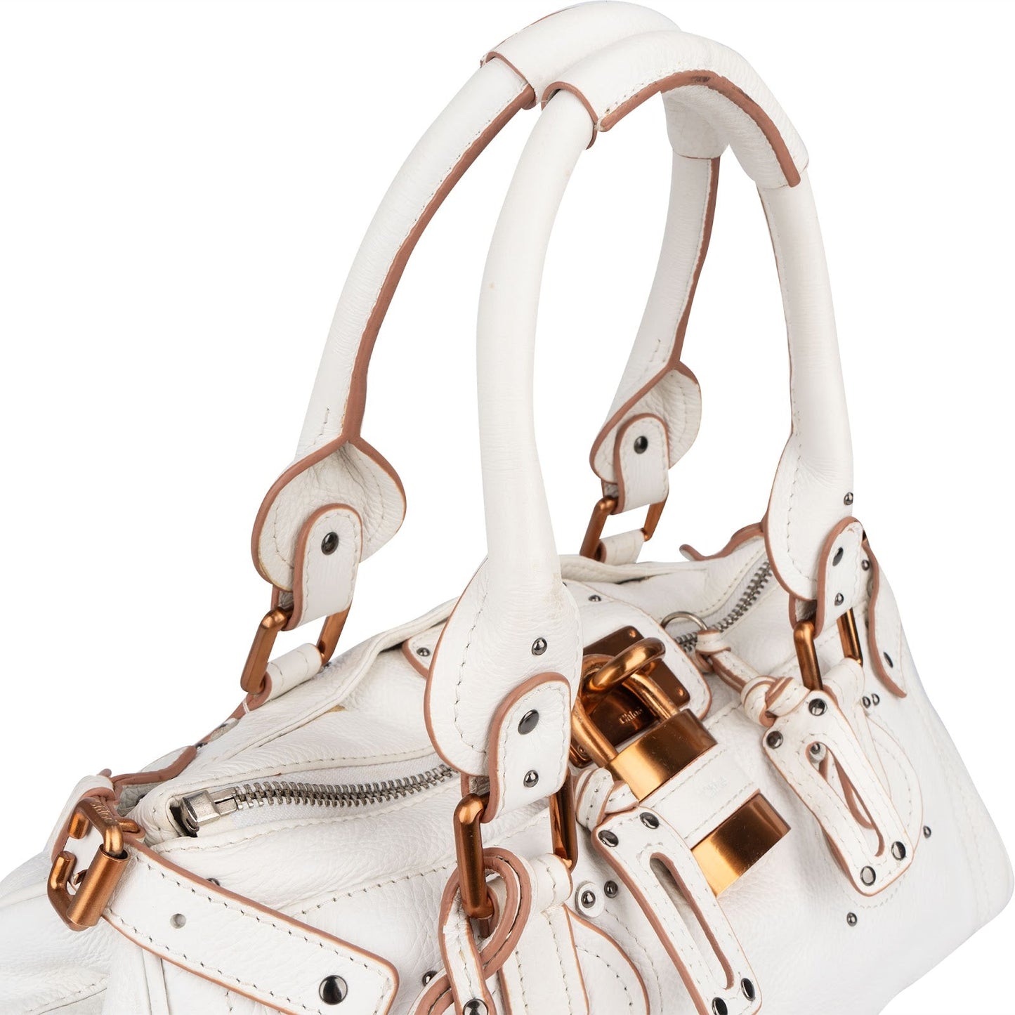 Chloé Pebbled Leather Paddington Satchel Handbag