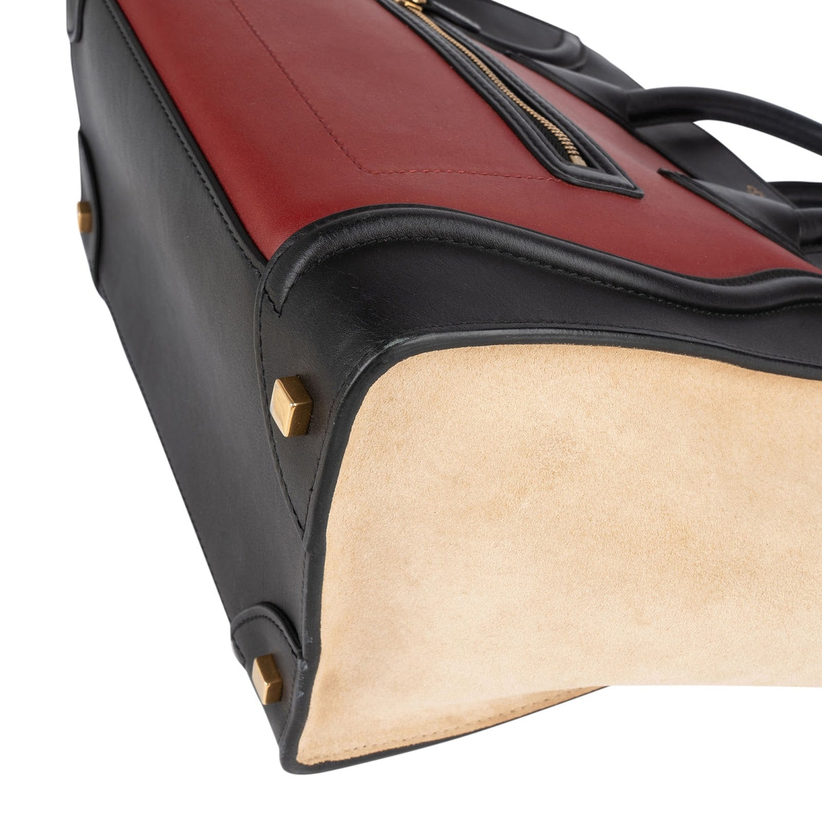 Celine Luggage aus zweifarbigem Wildleder und Leder – Ansicht 8