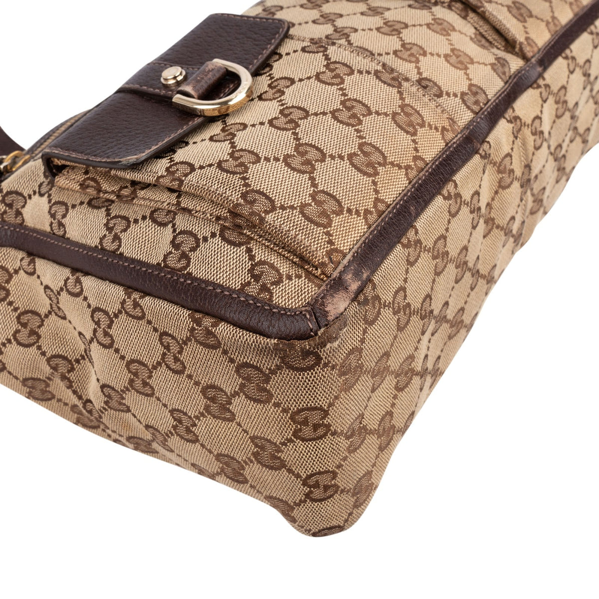 Gucci Monogram GG Abbey D-Ring Double Pocket Tote Shoulder Bag