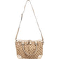 Gucci Monogram GG Canvas Metallic Leather Sukey Handbag