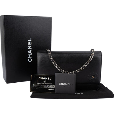 Chanel Chic Leather Camellia Wallet On Chain Crossbody Bag