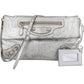 Balenciaga Metallic Leather Envelope City Clutch Crossbody Bag