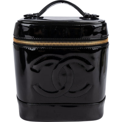 Chanel Patent Leather CC Vanity Case Handbag