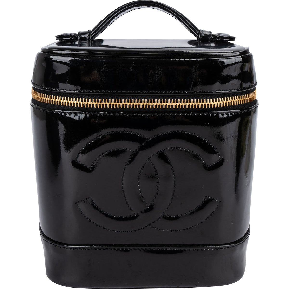 Chanel Patent Leather CC Vanity Case Handbag