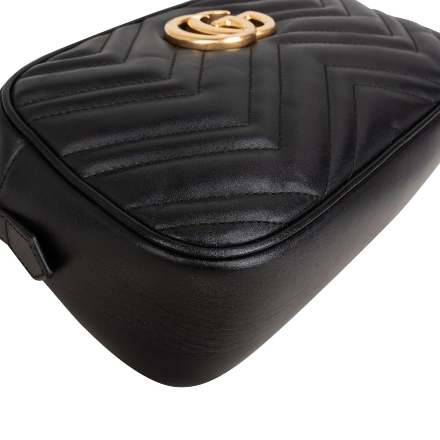 Gucci Chevron Leather GG Marmont Camera Crossbody Bag