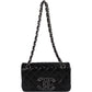 Chanel Quilted Glitter Metallic Suede Crystal-Embelished CC Small Single Flap Shoulder Bag