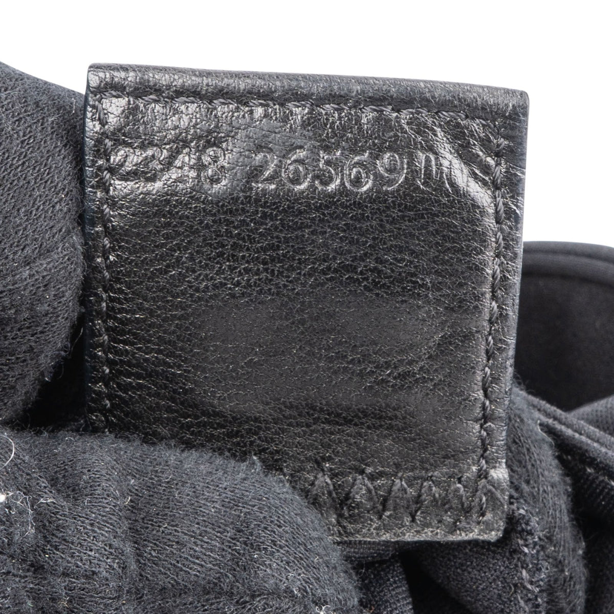 Fendi Black Cotton Baguette Buckel Shoulder Bag