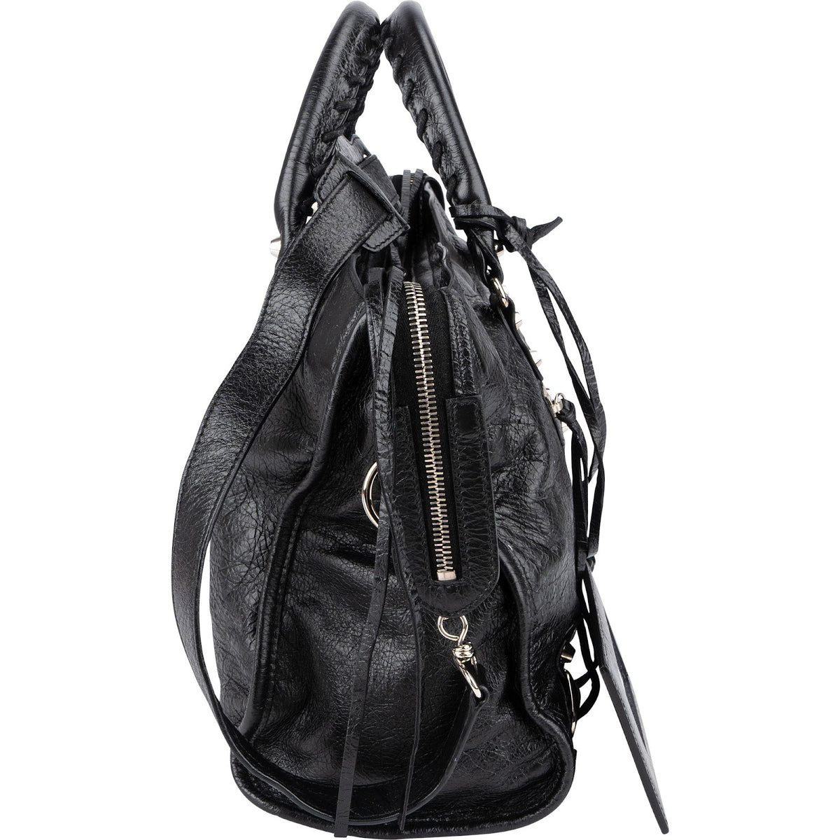 Balenciaga Black Arena Leather City Handbag