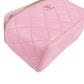 Chanel Pink Green Bicolor Quilted Lambskin Top Handle Vanity Case Crossbody Handbag