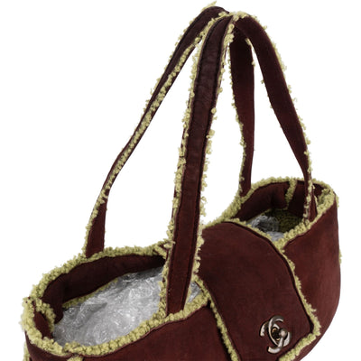 Chanel Suede and Shearling CC Handbag