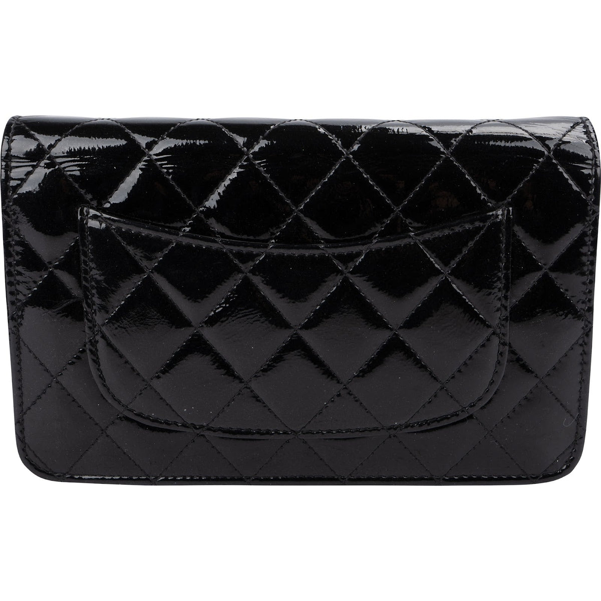 Chanel Quilted Patent Leather 2.55 Wallet On Chain Crossbody Bag