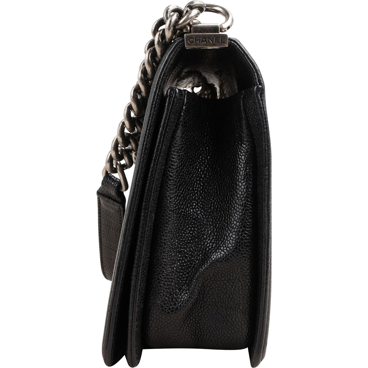 Chanel Quilted Caviar Leather New Medium Boy Single Flap Crossbody Bag