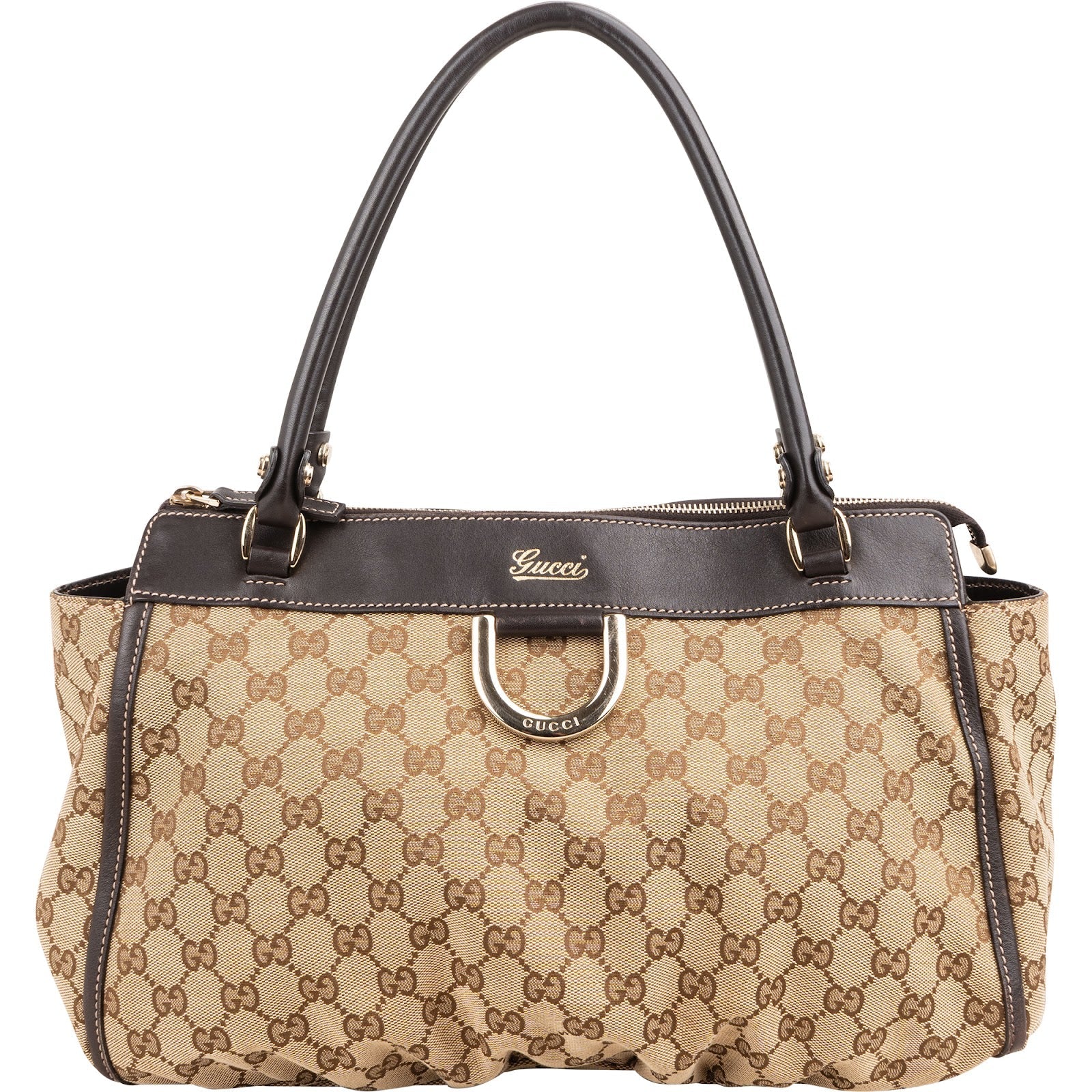 Gucci Monogram GG Canvas Abbey D-Ring Satchel Handbag