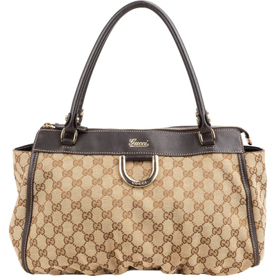 Gucci Monogram GG Canvas Abbey D-Ring Satchel Handbag