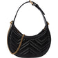 Gucci Matelassé Leather GG Marmont Half-Moon Mini Crossbody Shoulder Bag