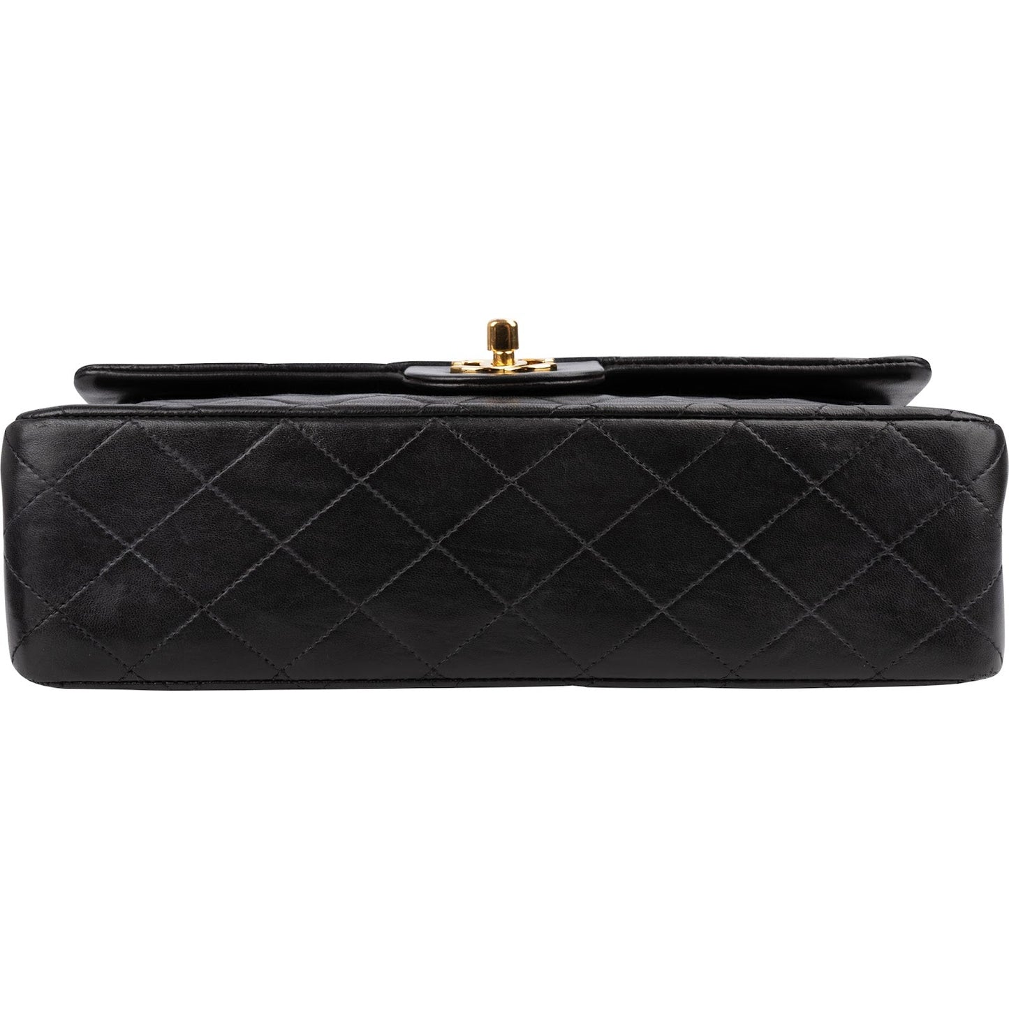 Chanel Quilted Lambskin Medium 24K Gold Double Flap Shoulder Bag