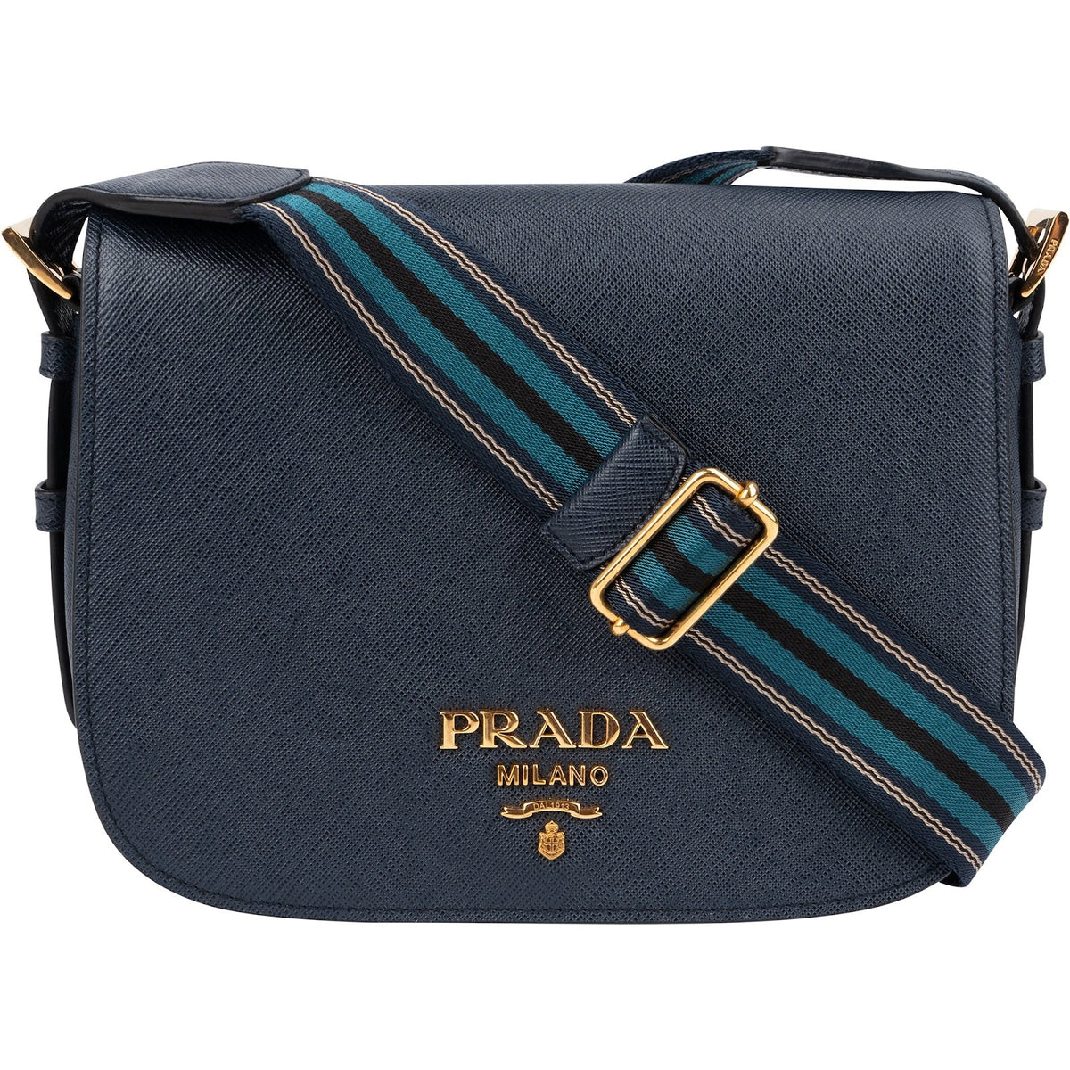Prada Blue Saffiano Leather Shoulder Crossbody Bag