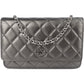 Chanel Quilted Metallic Lambskin Leather Wallet On Chain Crossbody Bag