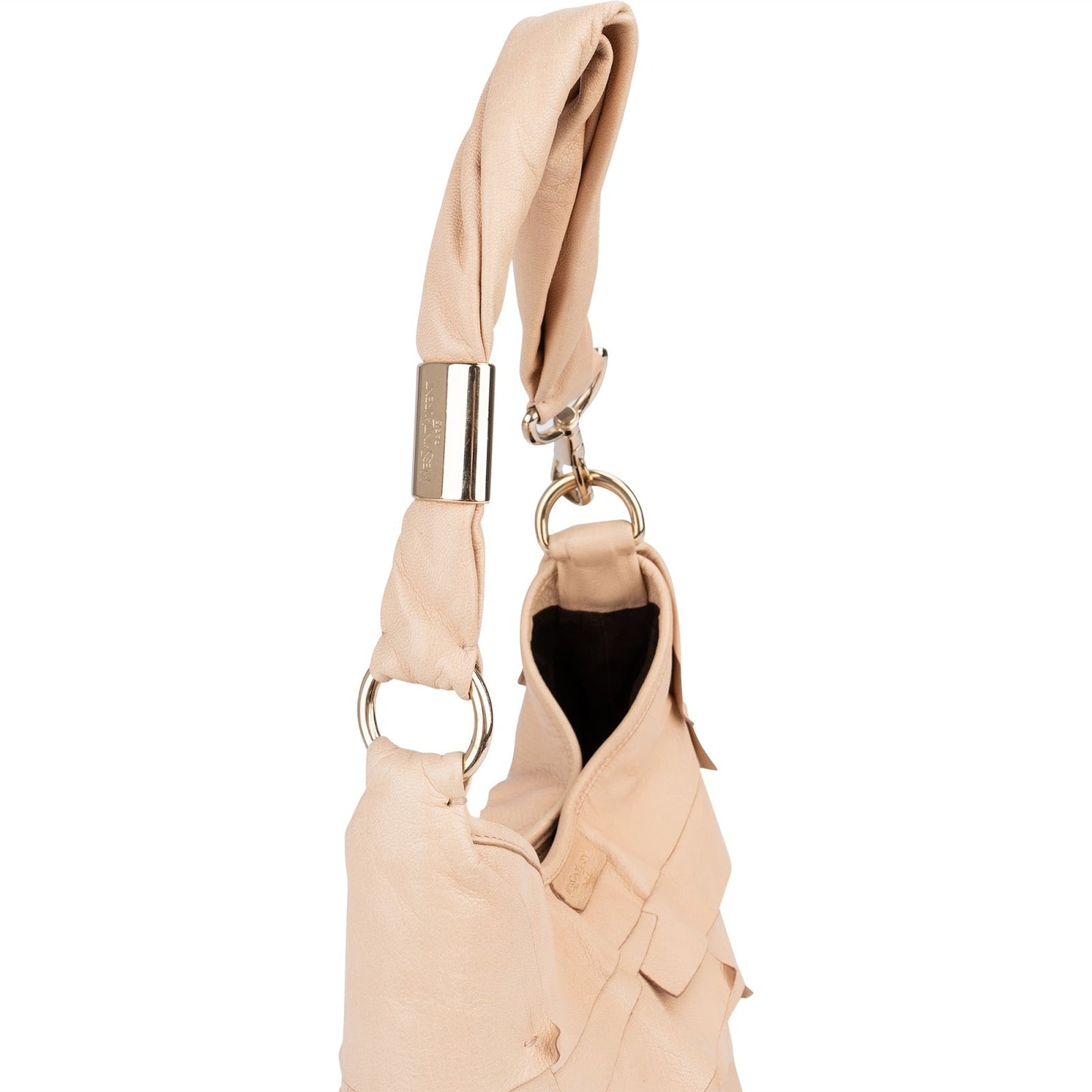 Yves Saint Laurent Leather Rive Gauche Ruffle Hobo Shoulder Bag